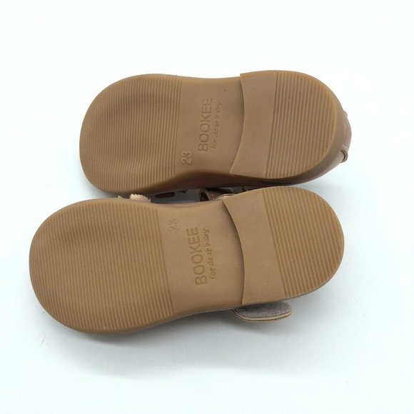 Bookee Toddler Girls Mary Jane Flats Faux Leather Hook & Loop Brown 23 US 6 - Picture 4 of 5